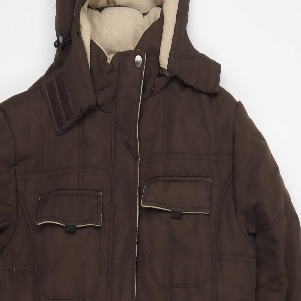 Cotton Traders Womens Brown   Quilted Coat Size 16  Zip