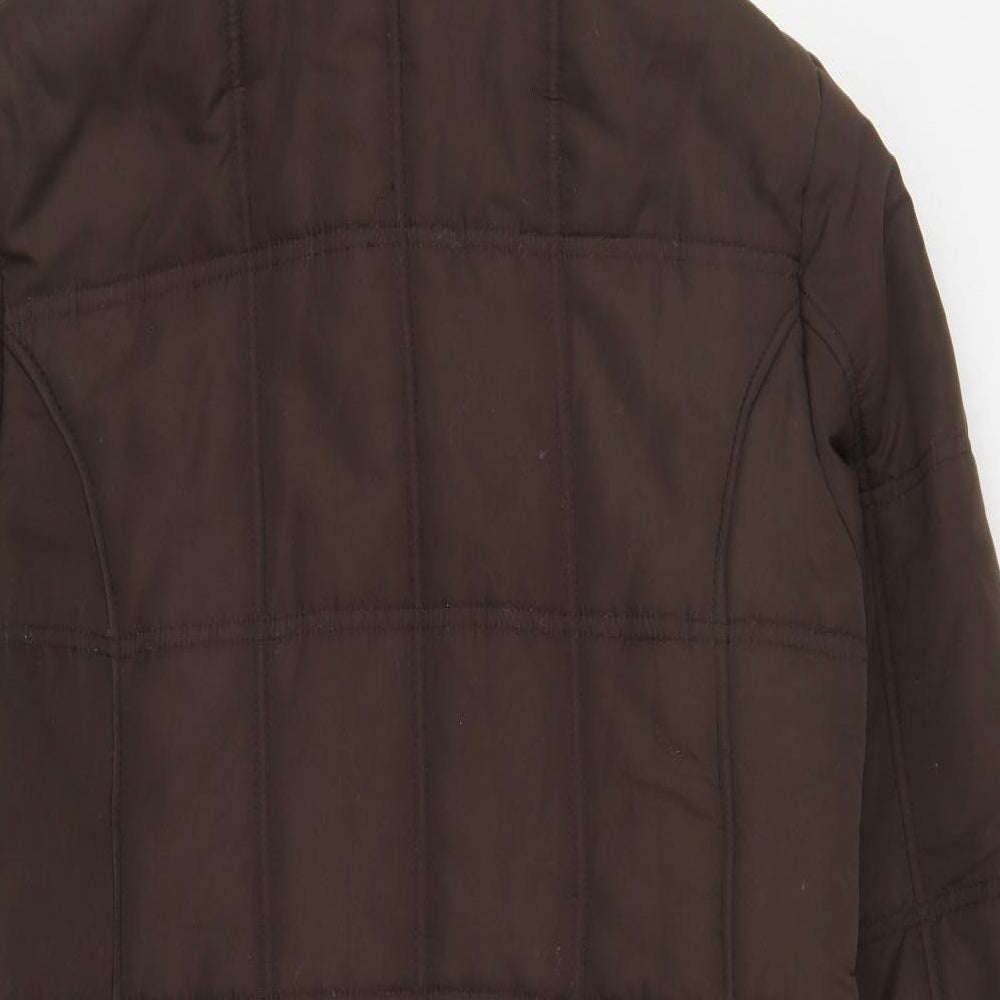 Cotton Traders Womens Brown   Quilted Coat Size 16  Zip