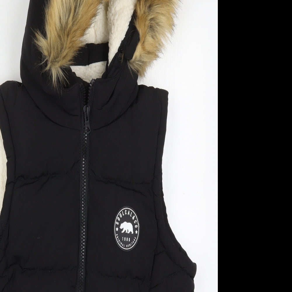 SoulCal&Co Womens Black   Gilet Coat Size 12  Zip