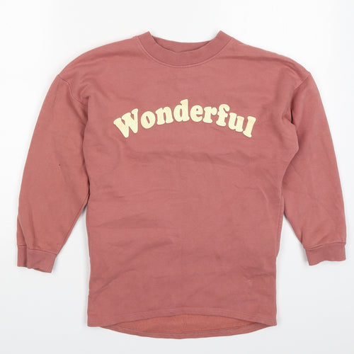TU Girls Pink  Cotton Pullover Sweatshirt Size 10 Years  Pullover - Wonderful