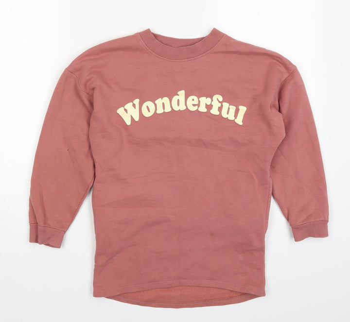 TU Girls Pink Cotton Pullover Sweatshirt Size 10 Years Pullover - Wonderful
