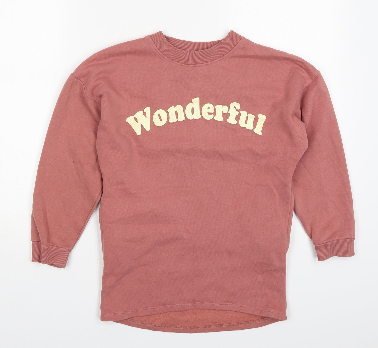 TU Girls Pink  Cotton Pullover Sweatshirt Size 10 Years  Pullover - Wonderful