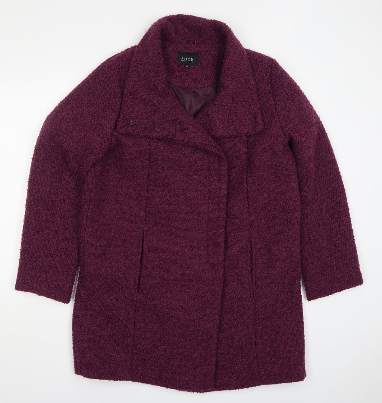 Soon Womens Purple   Pea Coat Coat Size 14  Button