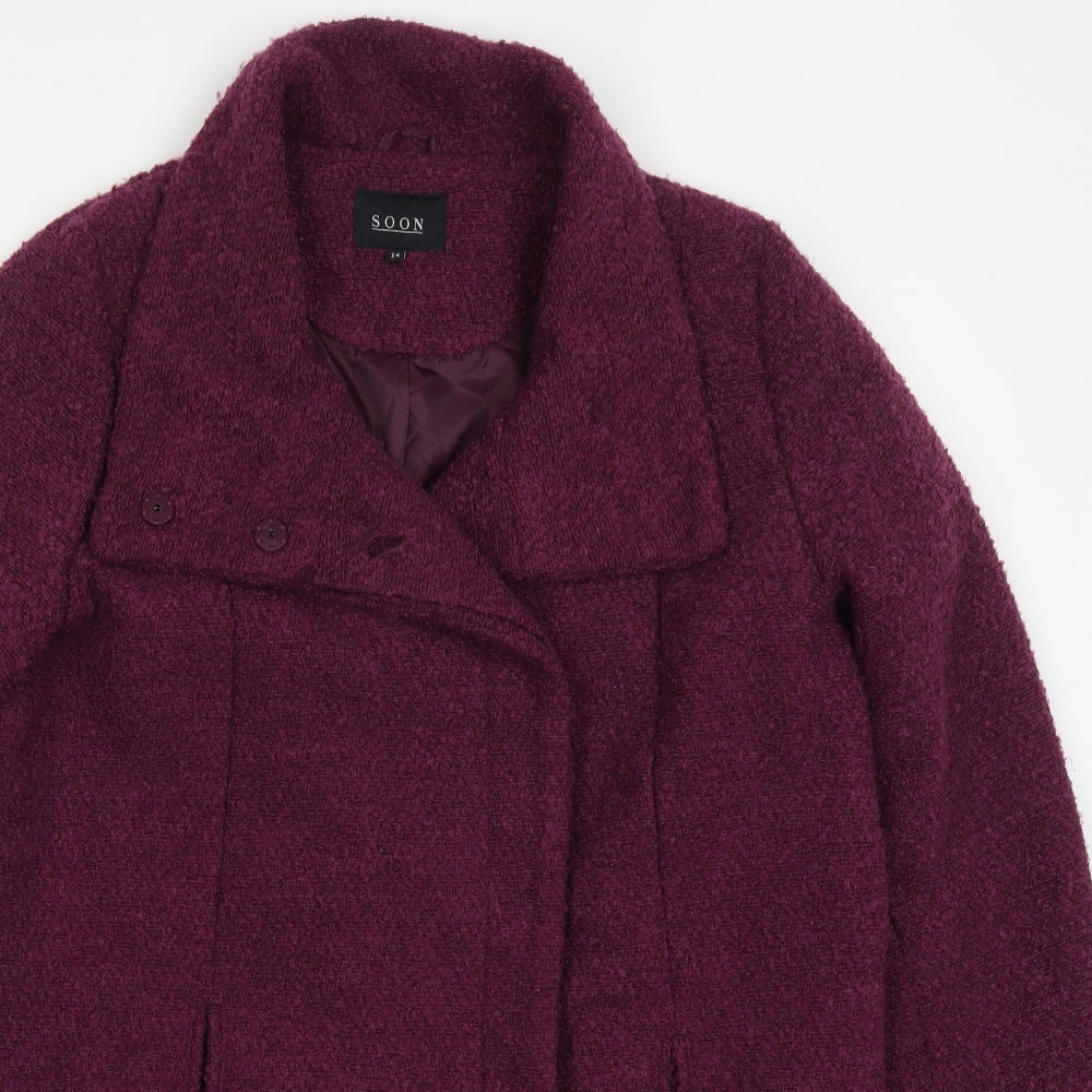 Soon Womens Purple   Pea Coat Coat Size 14  Button