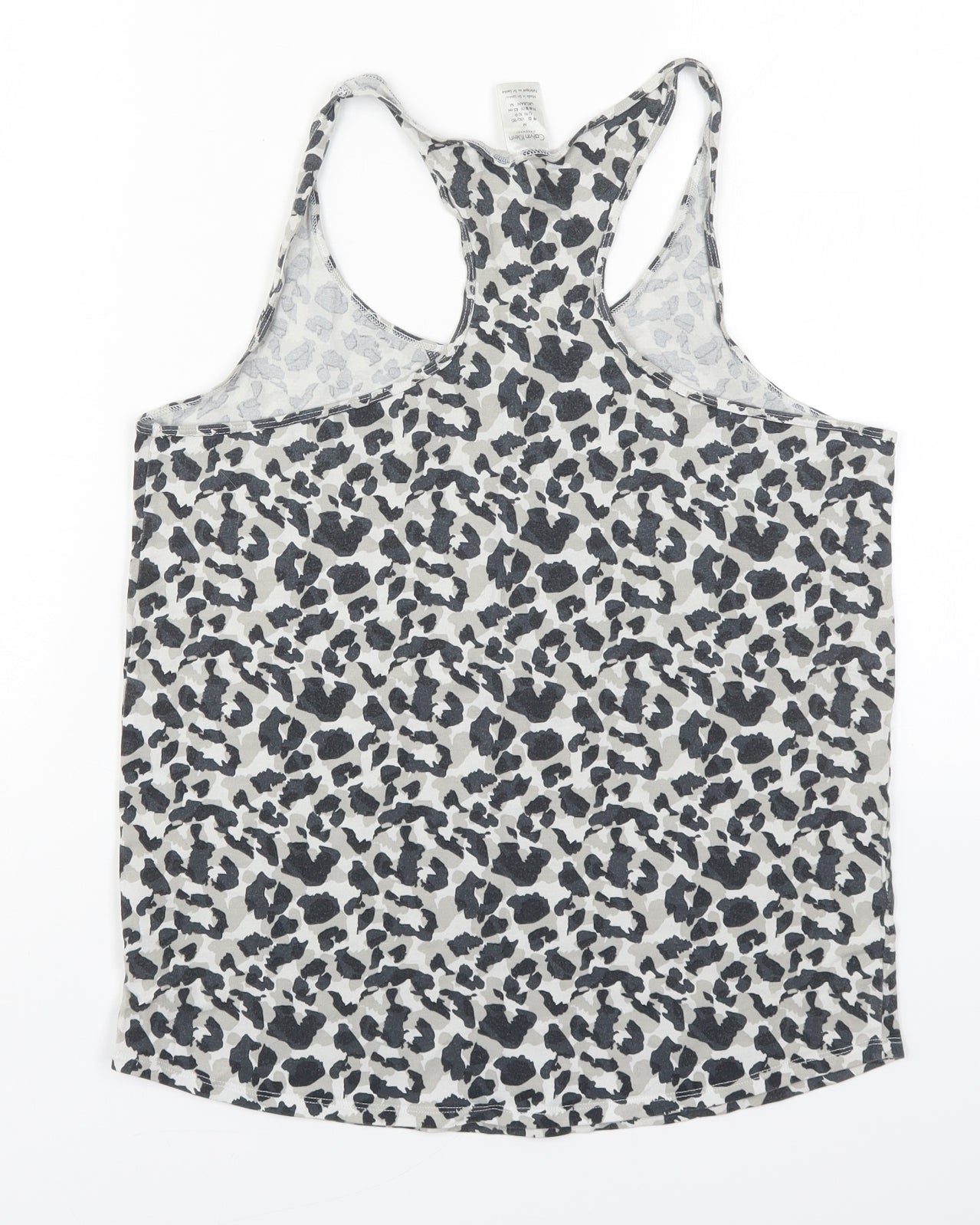 Calvin Klein Womens Grey Animal Print Cotton Cami Pyjama Top Size M