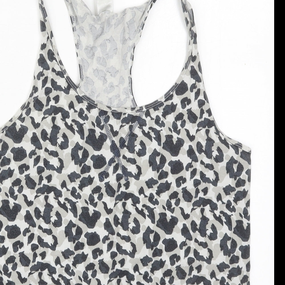 Calvin Klein Womens Grey Animal Print Cotton Cami Pyjama Top Size M