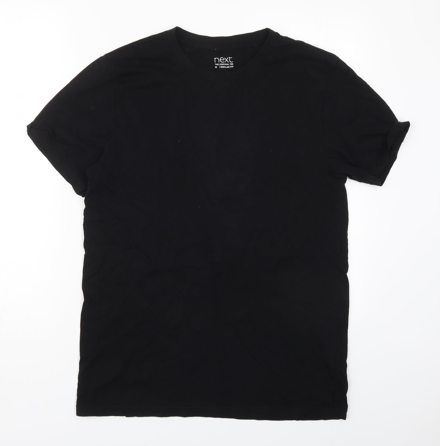 NEXT Mens Black  Cotton  T-Shirt Size M Crew Neck