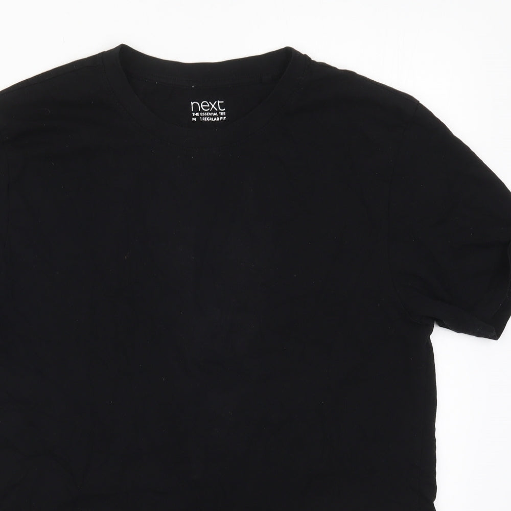 NEXT Mens Black  Cotton  T-Shirt Size M Crew Neck