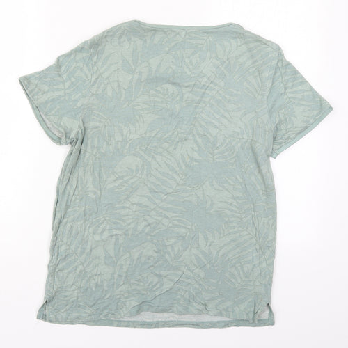 Primark Womens Green Solid Viscose Top Pyjama Top Size 6   - Leaf Prints