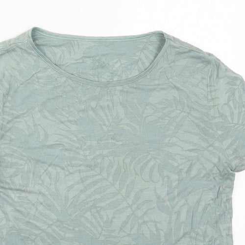 Primark Womens Green Solid Viscose Top Pyjama Top Size 6   - Leaf Prints