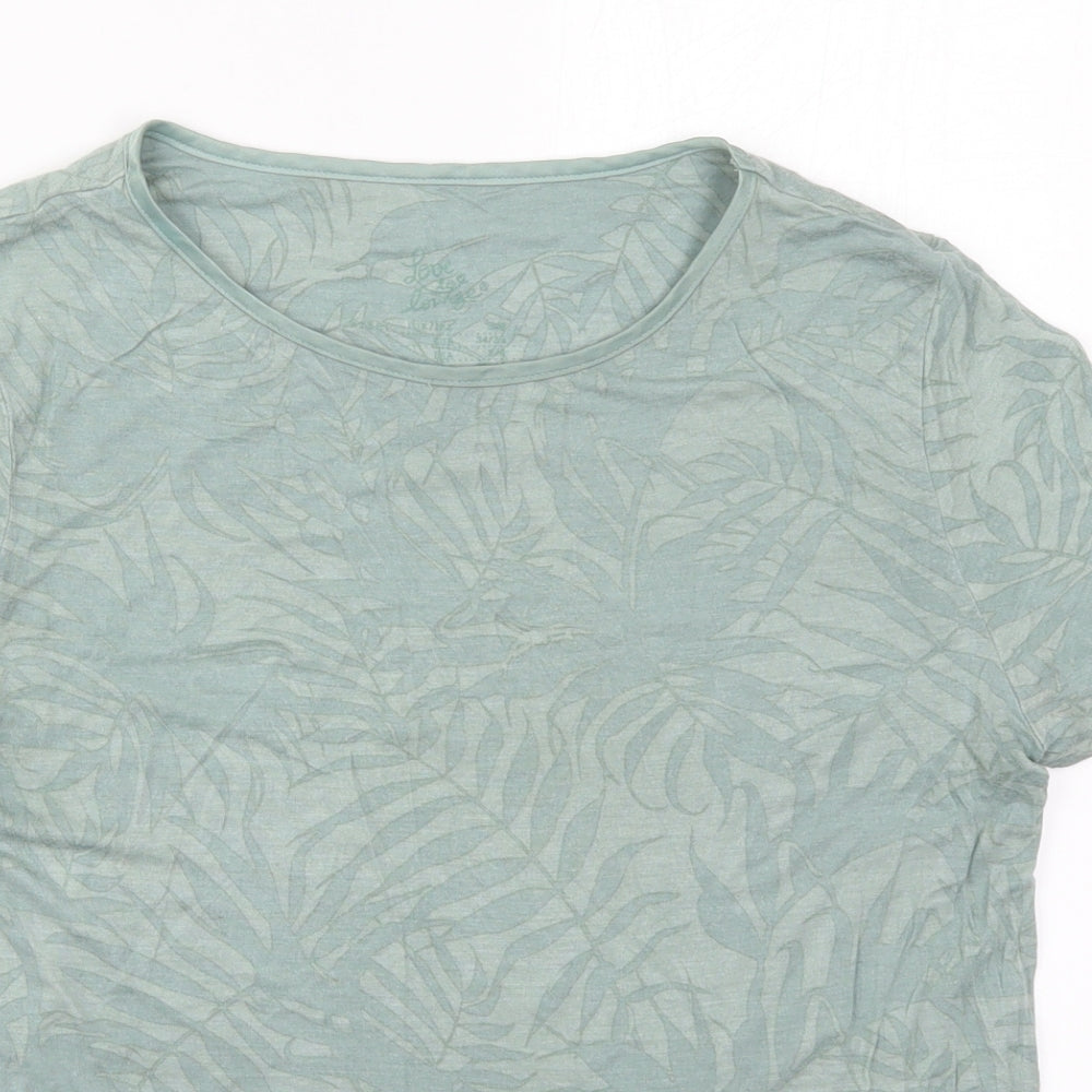Primark Womens Green Solid Viscose Top Pyjama Top Size 6   - Leaf Prints