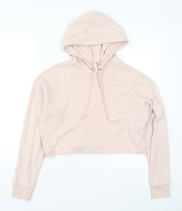 H&M Womens Pink  Cotton Pullover Hoodie Size XS  Pullover
