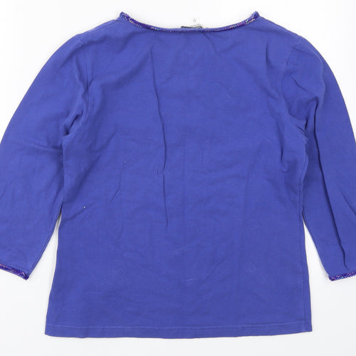 JFW Womens Blue  Cotton Basic T-Shirt Size M Round Neck