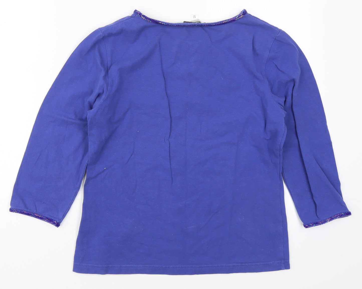 JFW Womens Blue  Cotton Basic T-Shirt Size M Round Neck