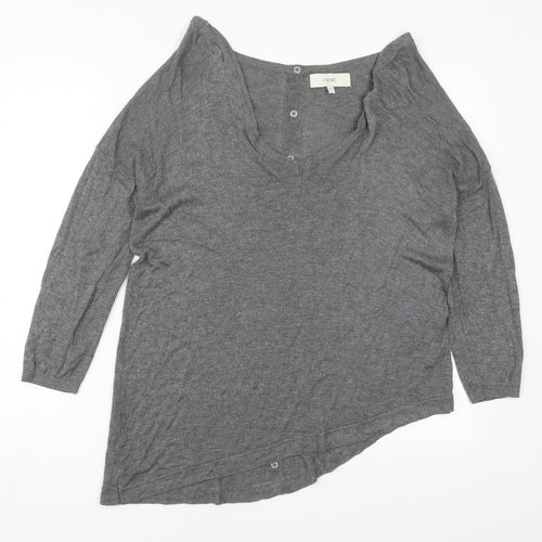 NEXT Womens Grey V-Neck  Viscose Pullover Jumper Size 10