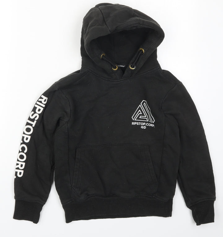 Ripstop Boys Black Cotton Pullover Hoodie Size S Pullover