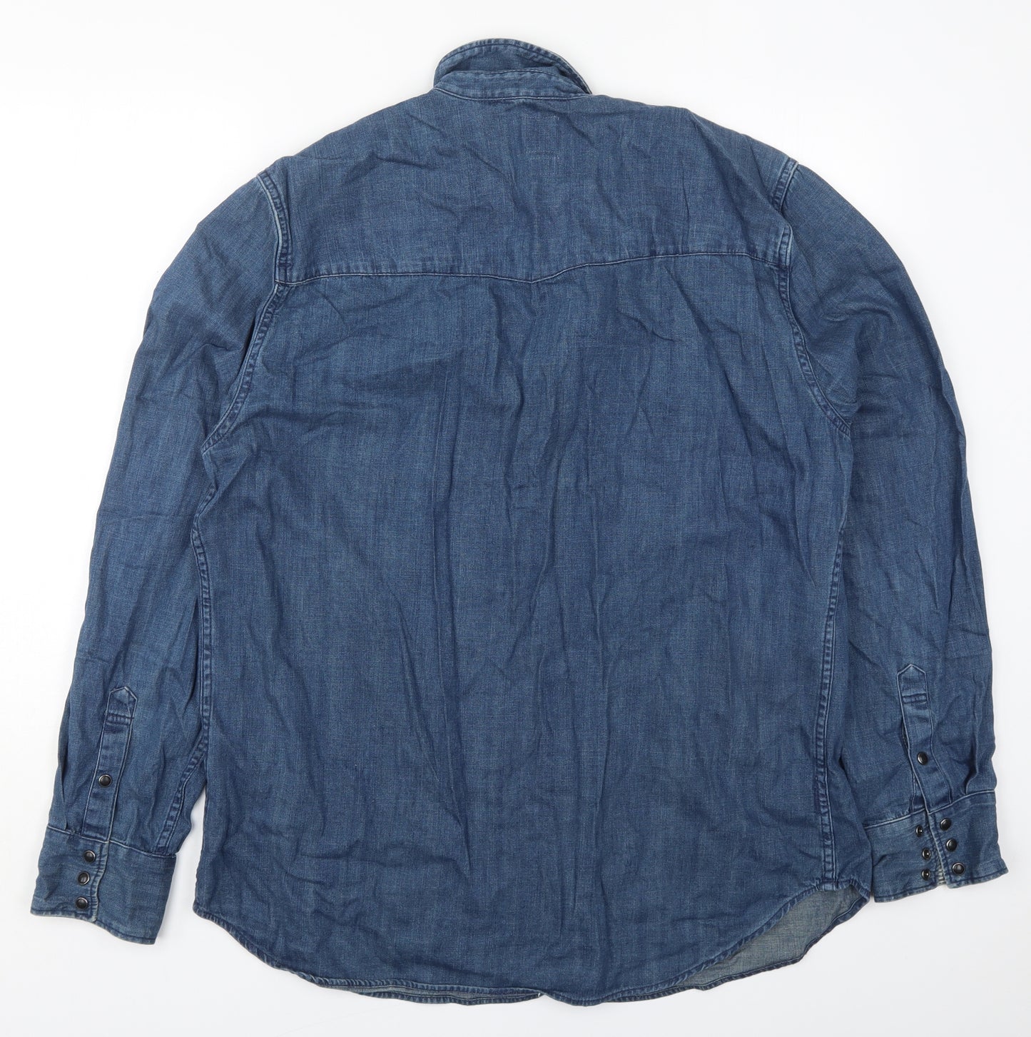 Gap Mens Blue  Cotton  Button-Up Size XL Collared Button