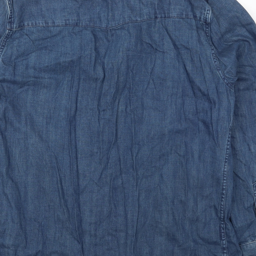 Gap Mens Blue  Cotton  Button-Up Size XL Collared Button