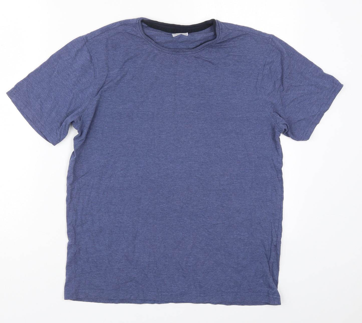 George Mens Blue  Cotton  T-Shirt Size S Crew Neck