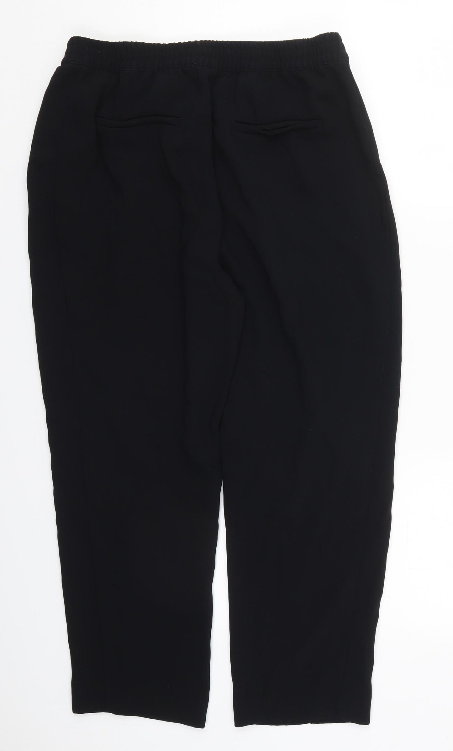 Marks and Spencer Womens Black  Polyester Trousers  Size 14 L24 in Regular