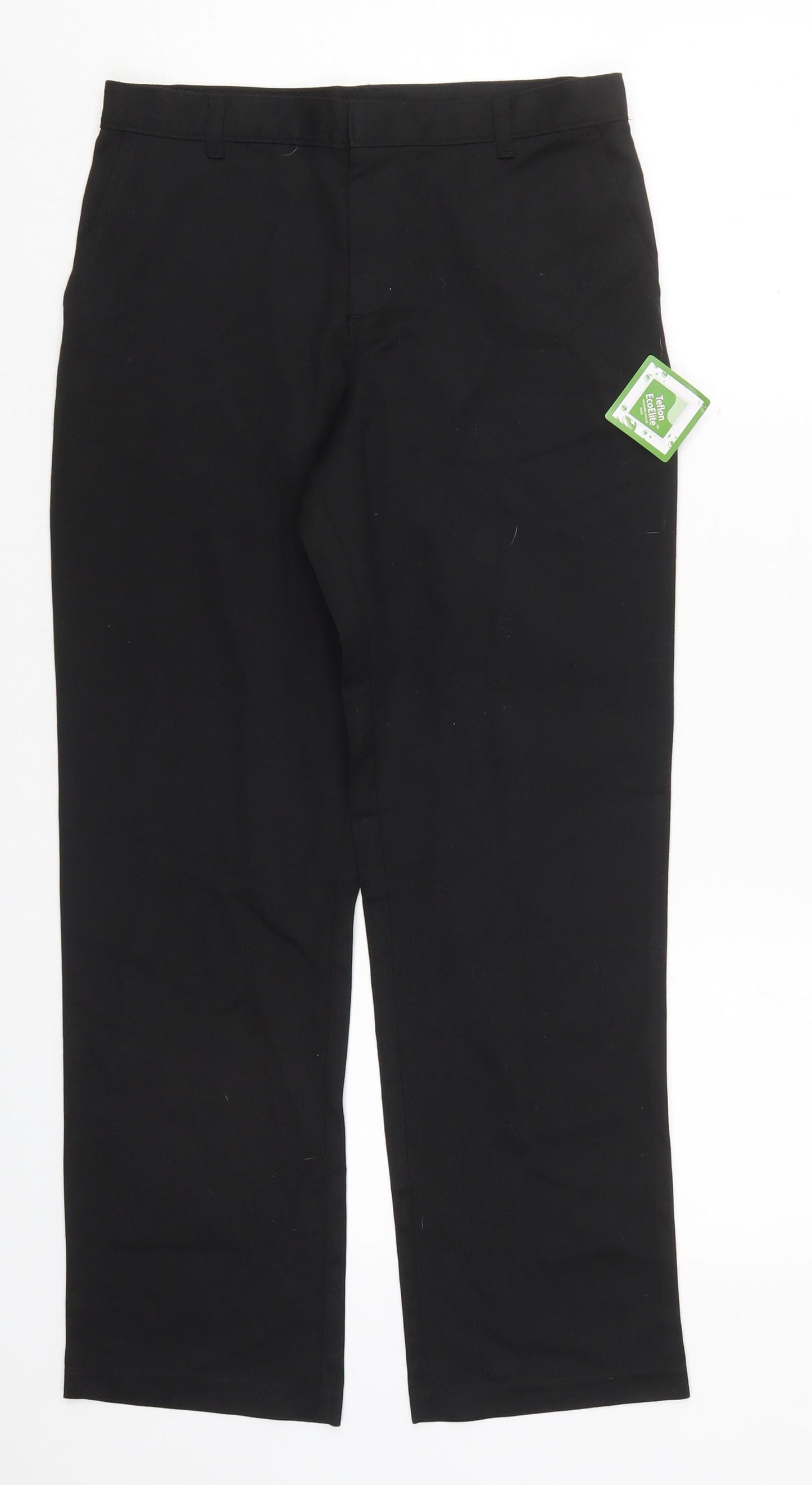 George Boys Black  Polyester Dress Pants Trousers Size 10-11 Years  Regular Hook & Eye