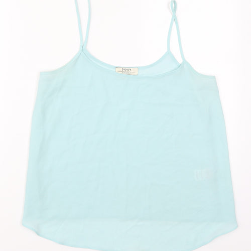 Papaya Womens Blue  Polyester Basic Tank Size 10 Scoop Neck