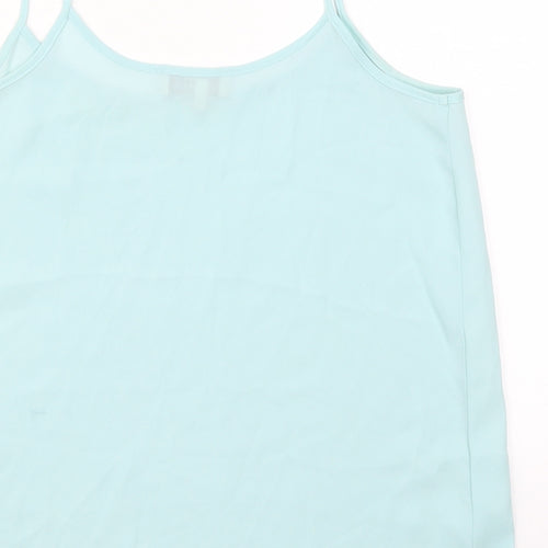 Papaya Womens Blue  Polyester Basic Tank Size 10 Scoop Neck