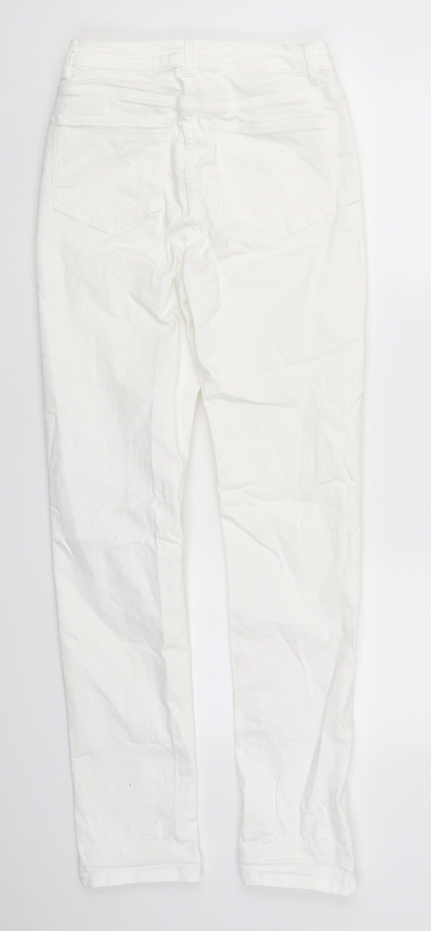 Mint Velvet Womens White  Cotton Skinny Jeans Size 8 L30 in Regular Button