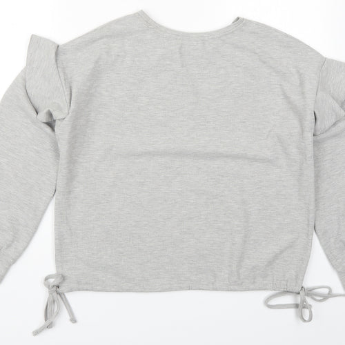 Papaya Womens Grey  Polyester Pullover Sweatshirt Size 14  Pullover