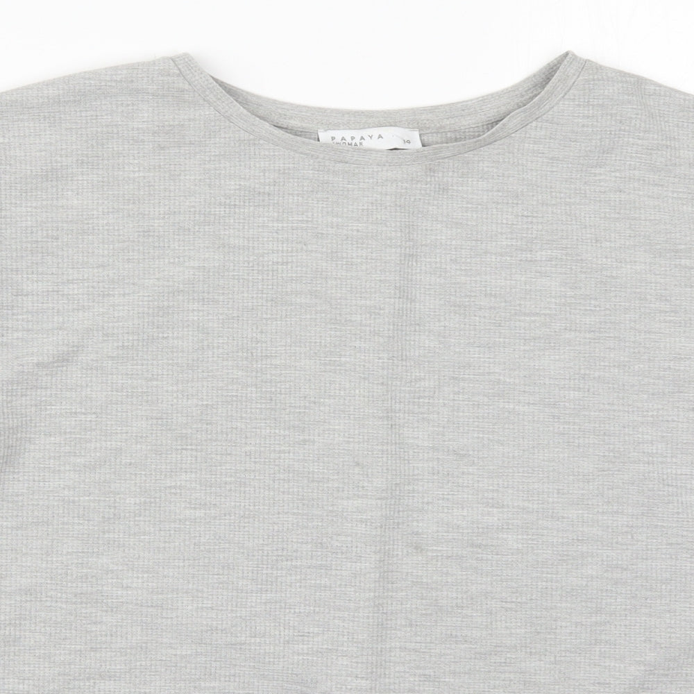 Papaya Womens Grey  Polyester Pullover Sweatshirt Size 14  Pullover