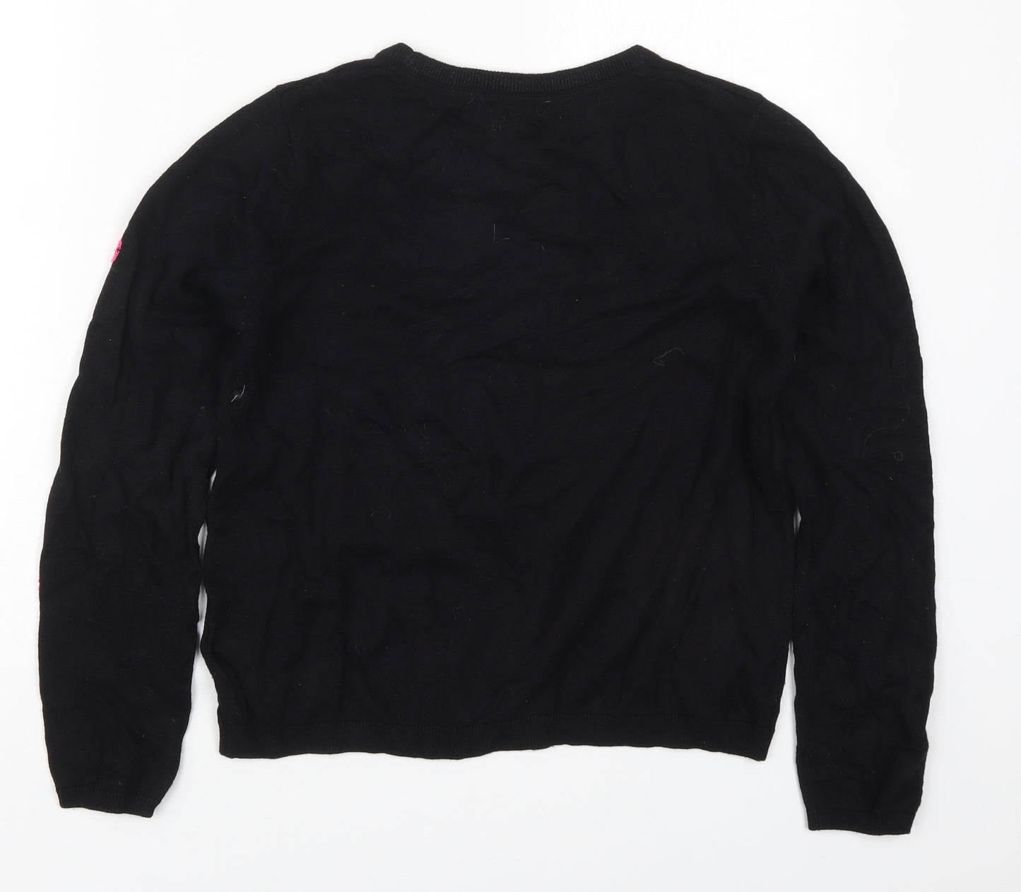 Marks and Spencer Girls Black Round Neck Polka Dot Viscose Pullover Jumper Size 13-14 Years  Pullover