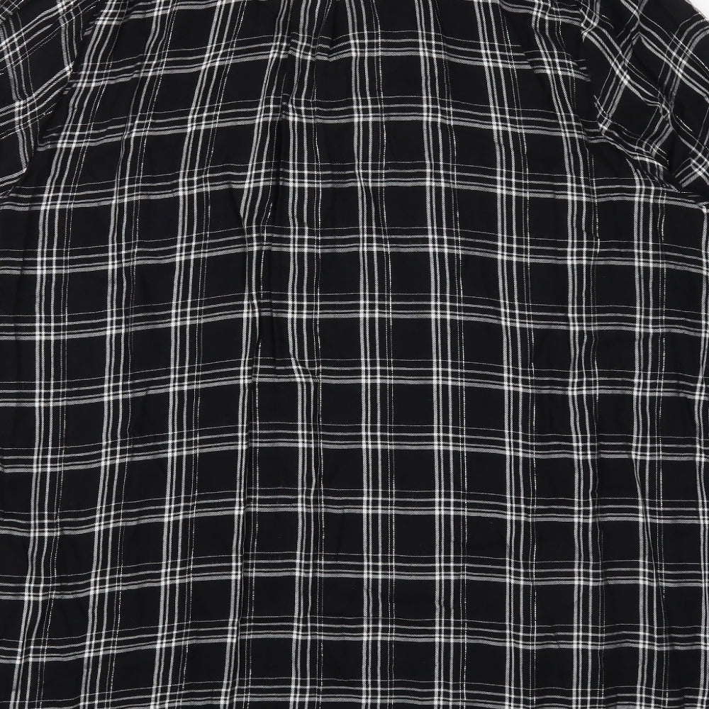 Yours Womens Black Check Viscose Basic Blouse Size 30 Collared
