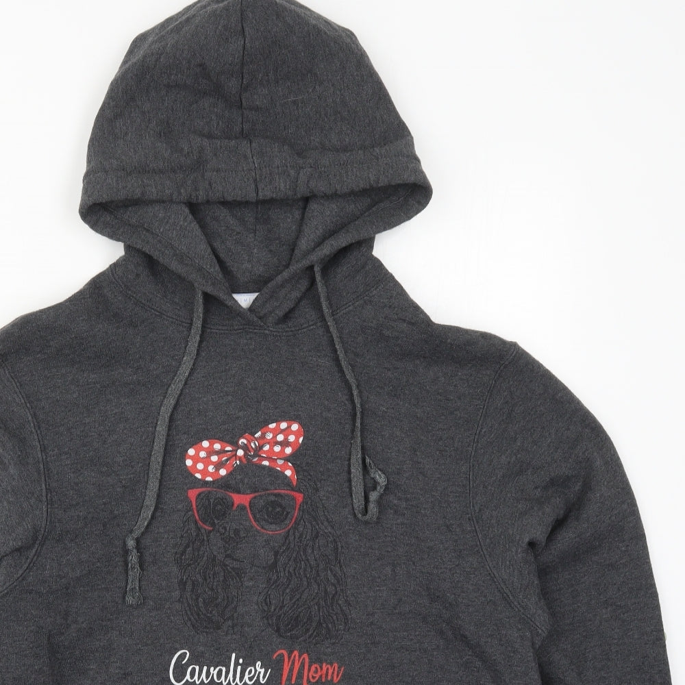 Port & Company Womens Grey  Polyester Pullover Hoodie Size M  Pullover - Cavalier Mom