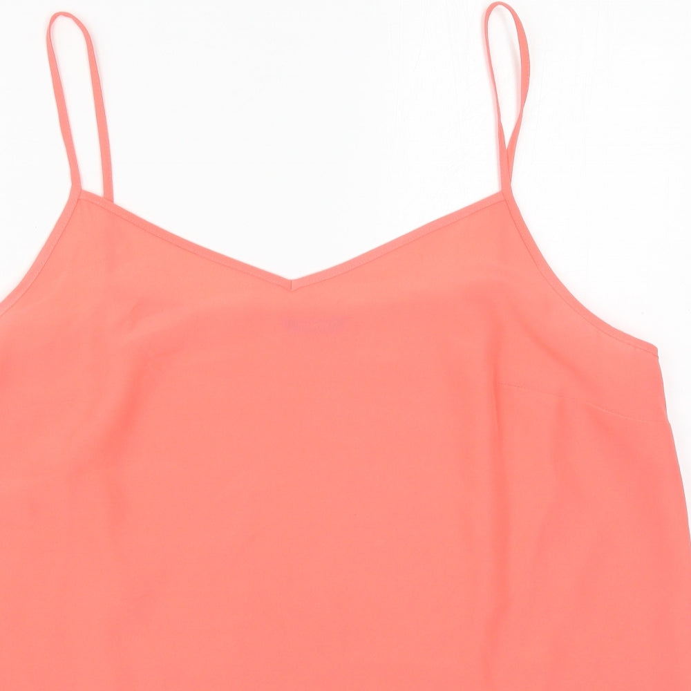 George Womens Pink  Polyester Basic Tank Size 16 V-Neck