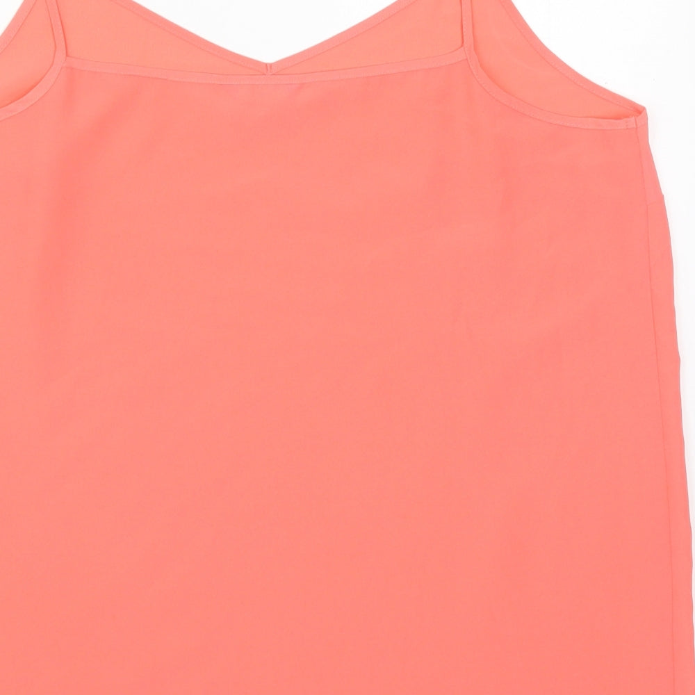 George Womens Pink  Polyester Basic Tank Size 16 V-Neck