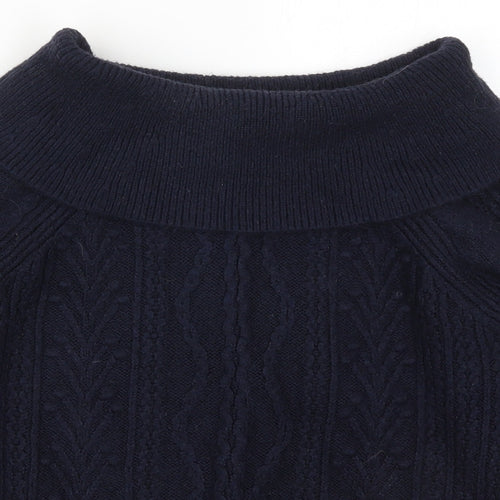 NEXT Womens Blue Roll Neck  Nylon Pullover Jumper Size XS