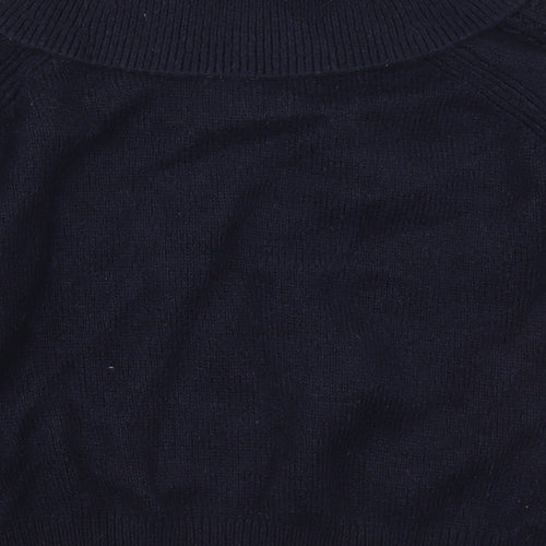 NEXT Womens Blue Roll Neck  Nylon Pullover Jumper Size XS