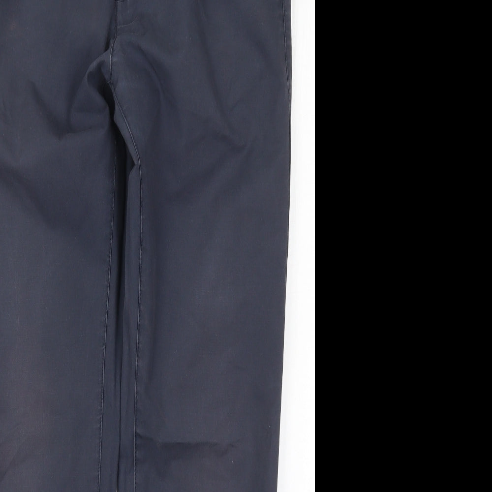 Matalan Mens Blue  Cotton Chino Trousers Size 32 L31 in Regular Button