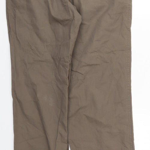 Atlantic Bay Mens Brown  Cotton Trousers  Size 30 L31 in Regular Button