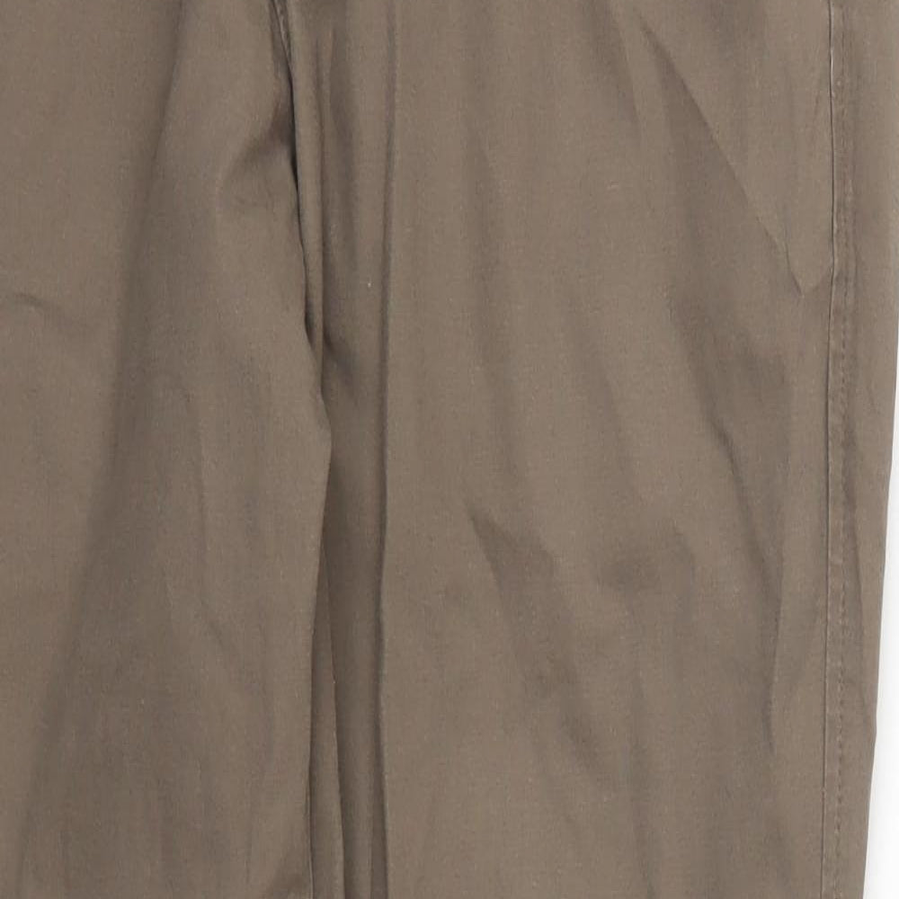 Atlantic Bay Mens Brown  Cotton Trousers  Size 30 L31 in Regular Button