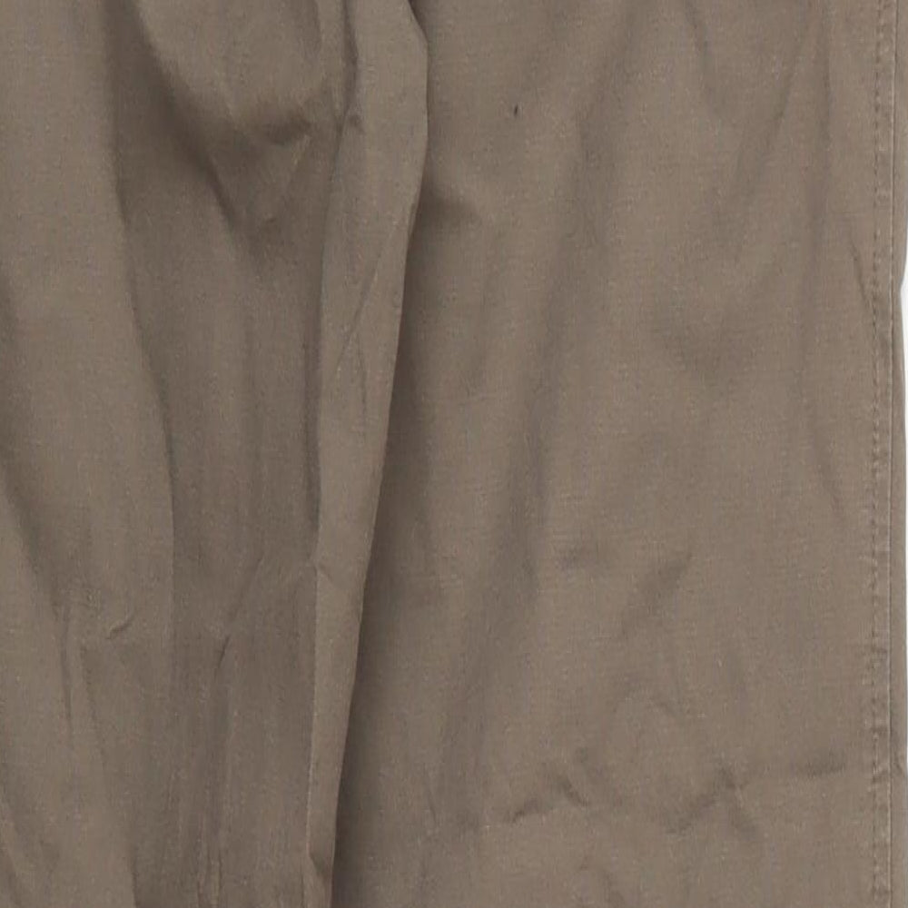 Atlantic Bay Mens Brown  Cotton Trousers  Size 30 L31 in Regular Button