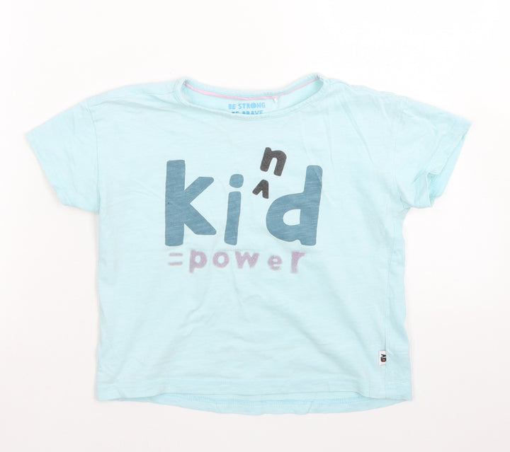 George Boys Blue Cotton Basic T-Shirt Size 5-6 Years Crew Neck