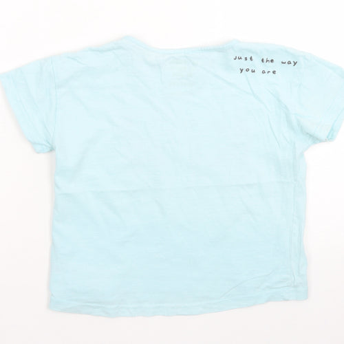 George Boys Blue  Cotton Basic T-Shirt Size 5-6 Years Crew Neck