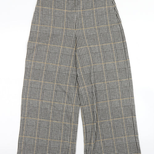 H&M Womens Brown Plaid Polyester Dress Pants Trousers Size S L24 in Regular