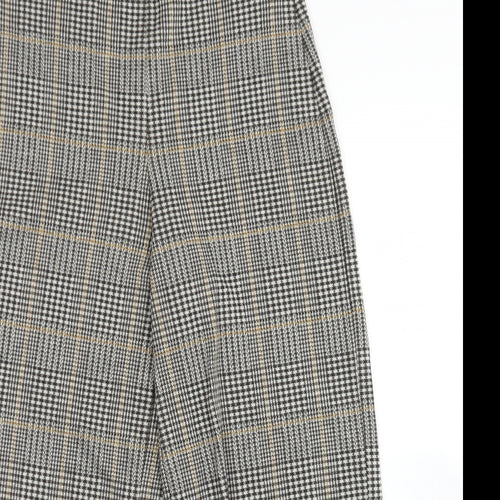 H&M Womens Brown Plaid Polyester Dress Pants Trousers Size S L24 in Regular