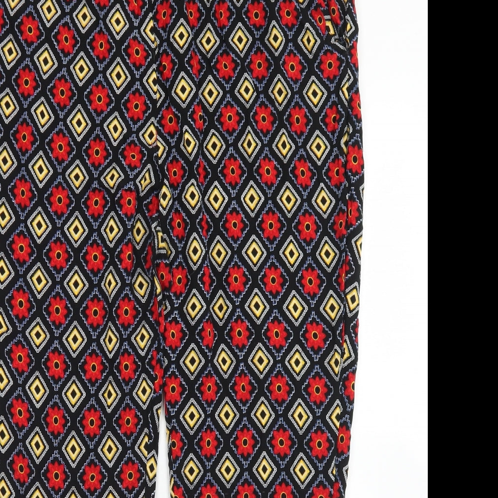 Papaya Womens Black Argyle/Diamond Viscose Dress Pants Trousers Size 20 L25 in Regular Drawstring