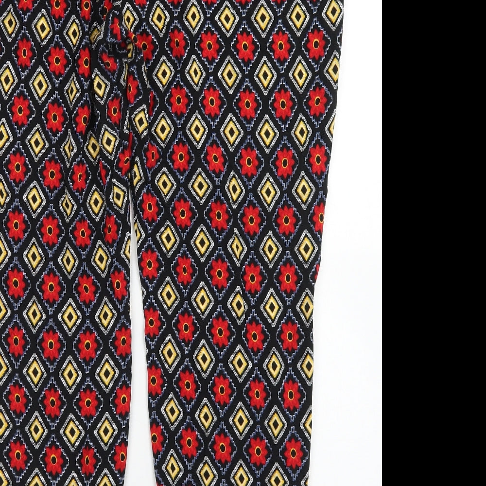 Papaya Womens Black Argyle/Diamond Viscose Dress Pants Trousers Size 20 L25 in Regular Drawstring
