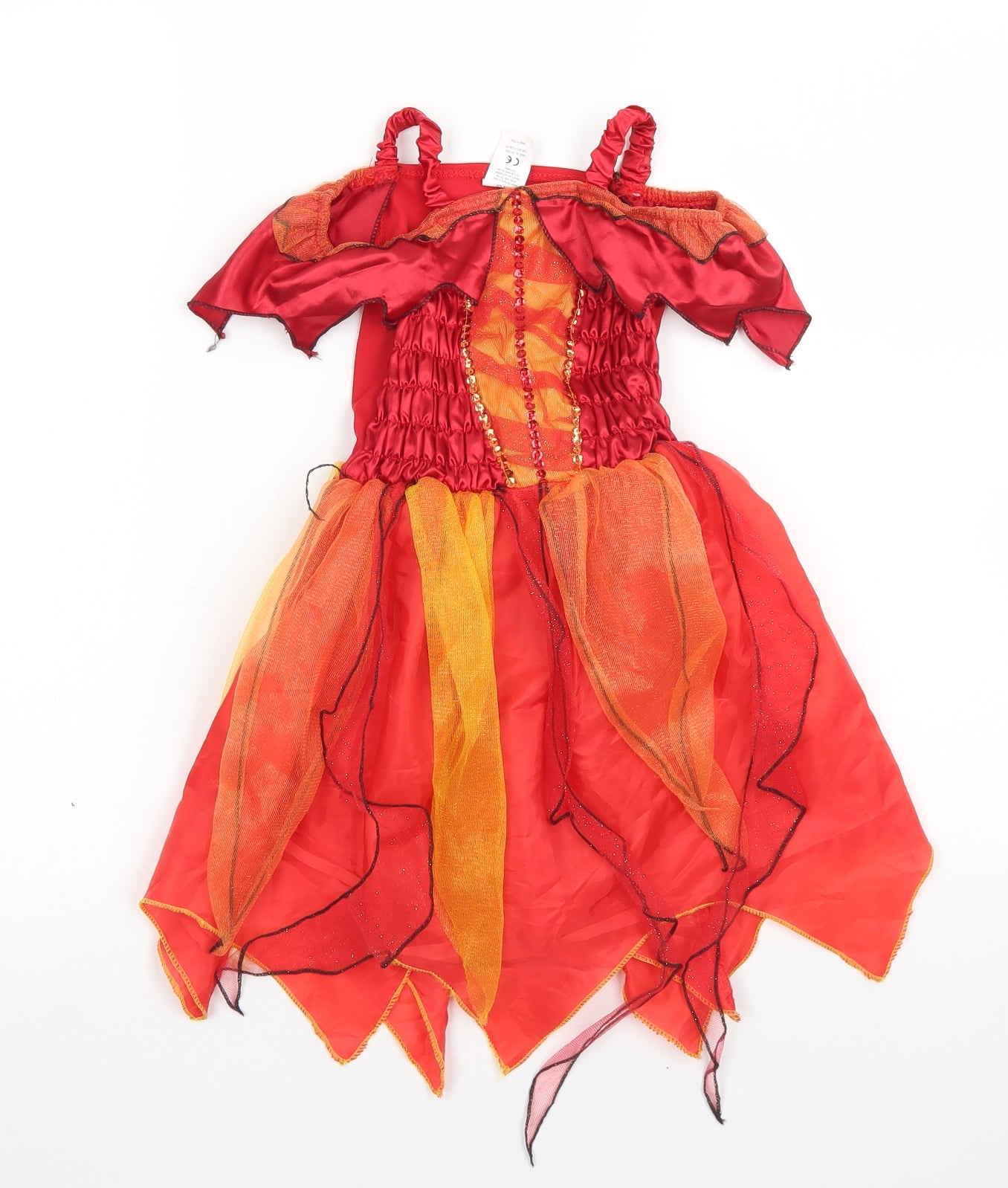 Hallow Scream Girls Red  Polyester Skater Dress  Size 3-4 Years  Square Neck  - Halloween Fancy dress Devil