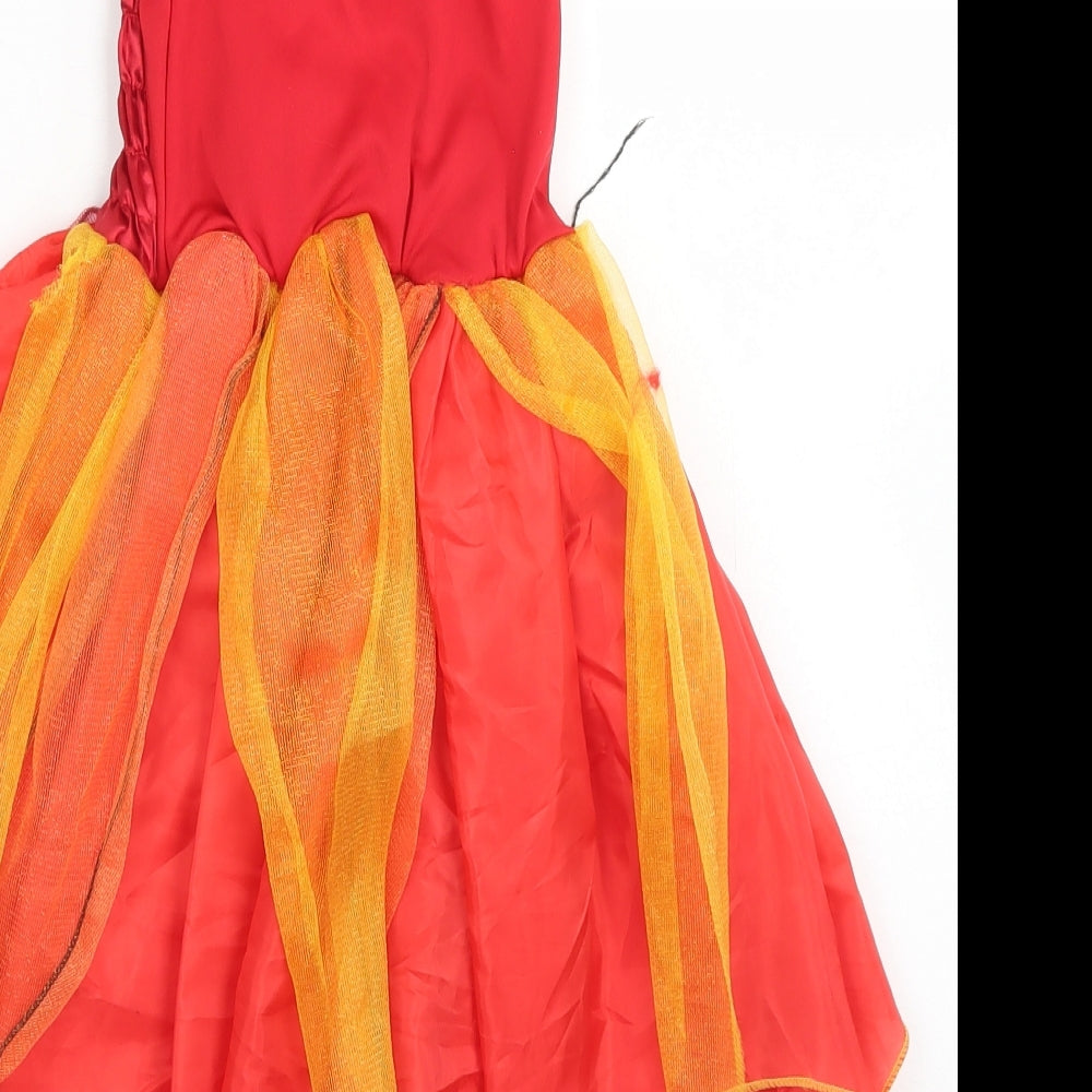 Hallow Scream Girls Red  Polyester Skater Dress  Size 3-4 Years  Square Neck  - Halloween Fancy dress Devil