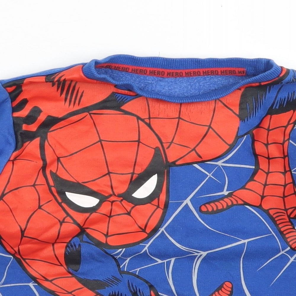 F&F Boys Blue  Cotton Pullover Sweatshirt Size 5-6 Years   - The Amazing Spider-man